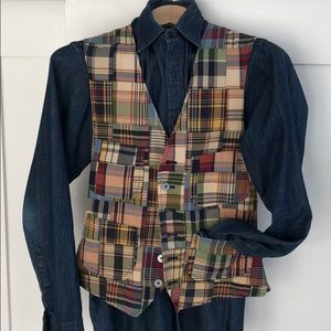 Polo Ralph Lauren madras patchwork vest, small